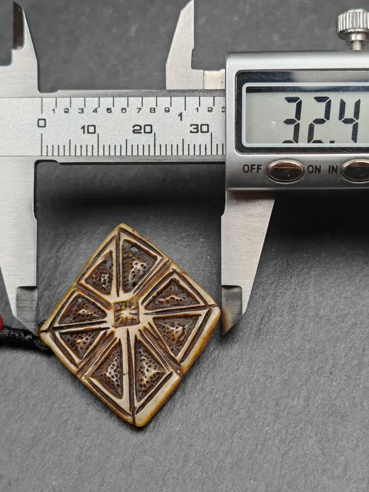 Authentic Vajra Mandala Kapala Pendant,Gandhanra Old Tibetan Buddhism Amulet,Protective Charm,38mm × 32mm