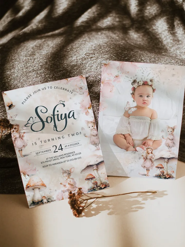 Editable Fairy Birthday Invitation Fairy Floral Birthday Invite Magical Enchanted Fairy 1st Birthday Invite Pixie Fairy Party Magical fa12