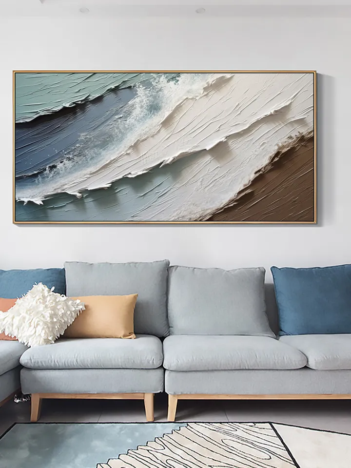 Original Abstract Seascape Oil Painting On Canvas, Extra Large Wall Art, Sea Painting, Custom Painting, Texture Art, Living room Wall Decor
