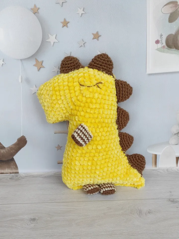 Plush dragon toy, sleep toy, yellow dragon toy, stuffed dragon toy