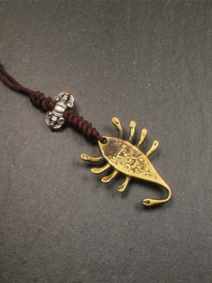 Gandhanra Handmade Tibetan Amulet,Scorpion Guru of Padmasambhava, Buddhist Scorpion Pendant,1.57"