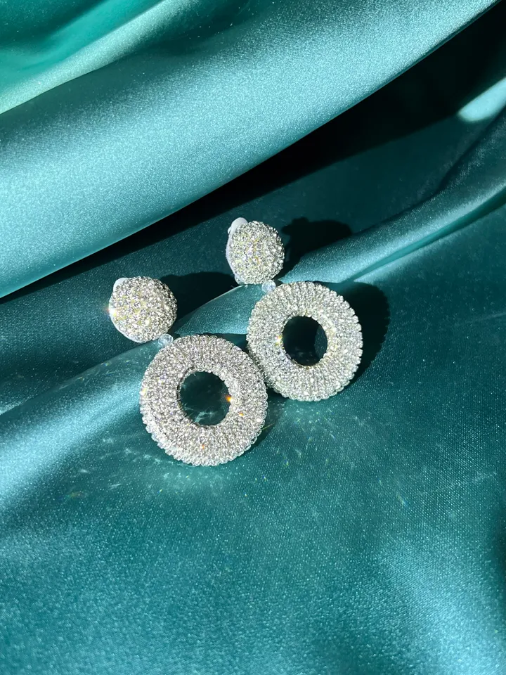 Crystal Pave Hoop Earrings