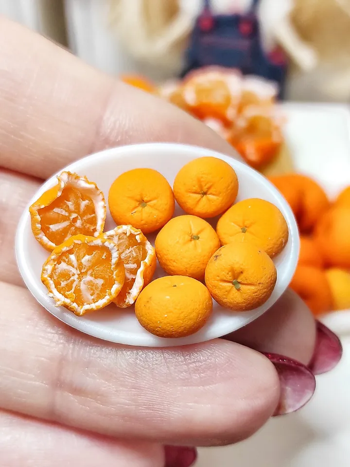 Fruits for dolls - Tangerines - Realistic mandarins - realistic miniature - food for dolls