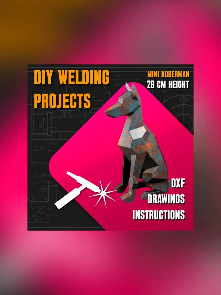 Welding Project Plans Drawings Mini Doberman (DXF, PDF)