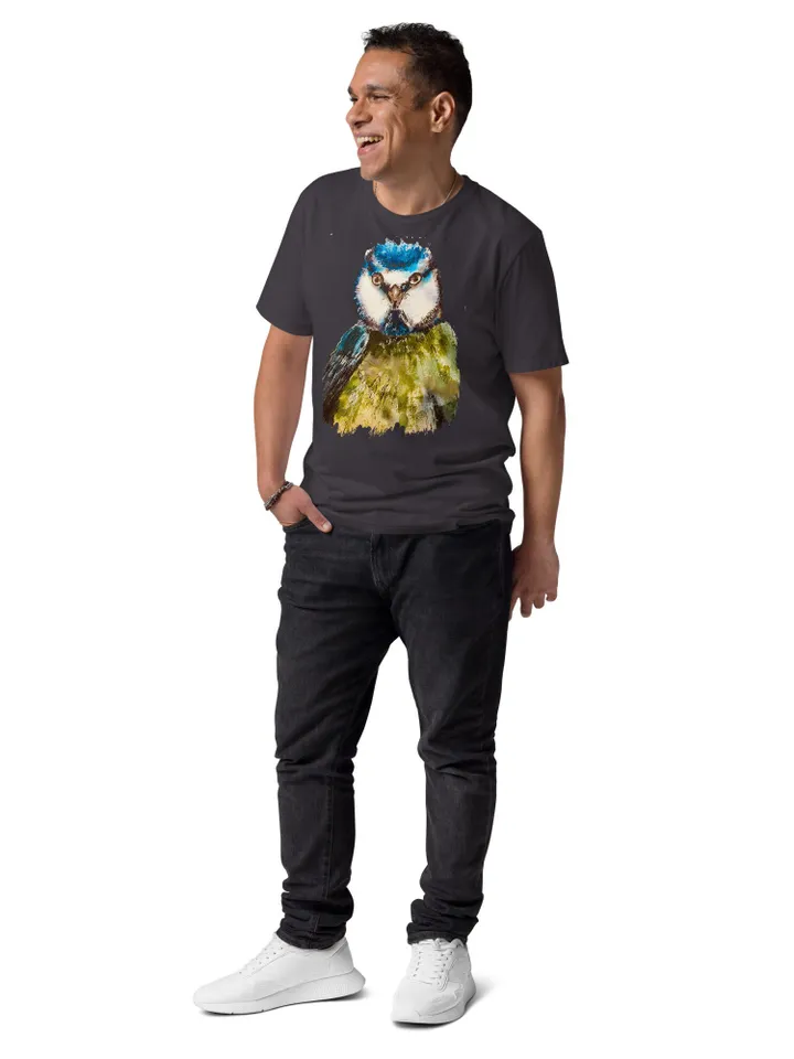 Bird Unisex organic cotton t-shirt,made with my original watercolor artwork,wearable gifts for birds lovers,unique handmade unisex gifts