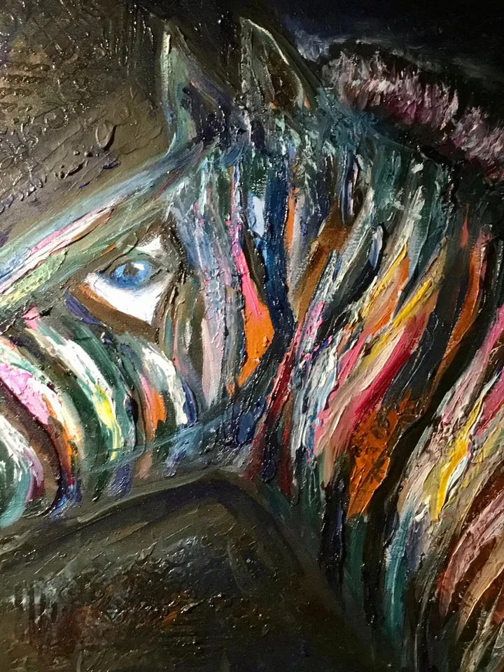 Funny colourful zebra,original oil painting on canvas,funny animals painting kid s room decoration colorful zebra painting,nursery room art.