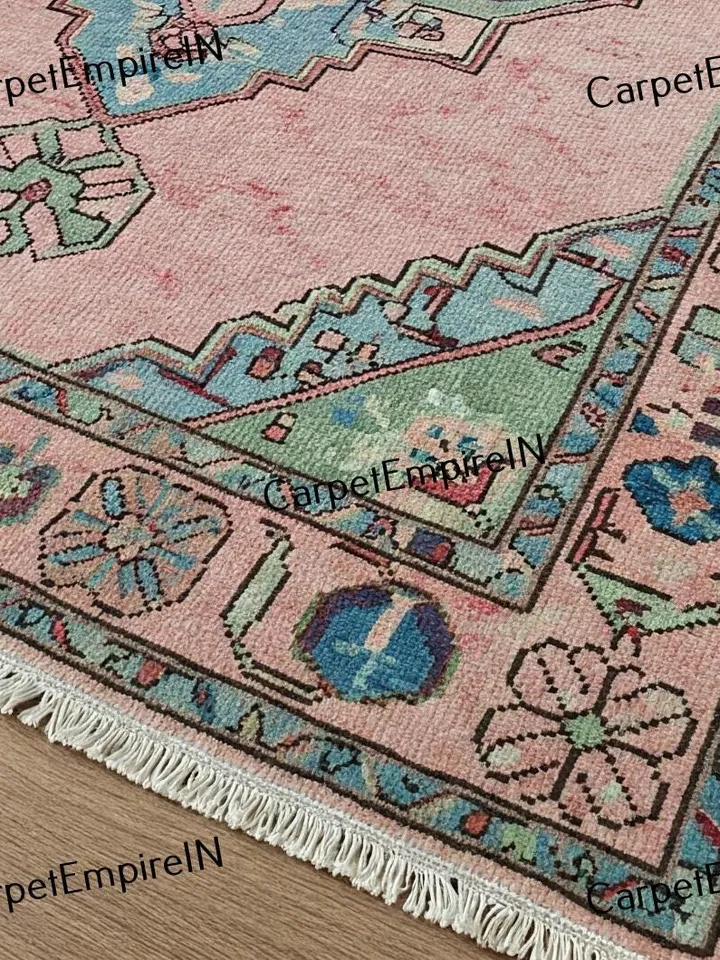 Antique Pink Oushak Hand Knotted Rug 4x6,5x8 6x9,8x10,9x12,10x14 ft Handmade Rugs for Living Room, decor gift - Exquisite Contemporary rug.