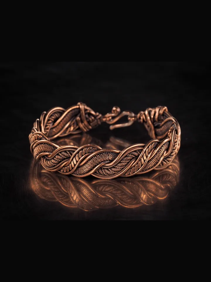 Wire wrapped copper bracelet for woman Antique style copper jewelry WireWrapArt