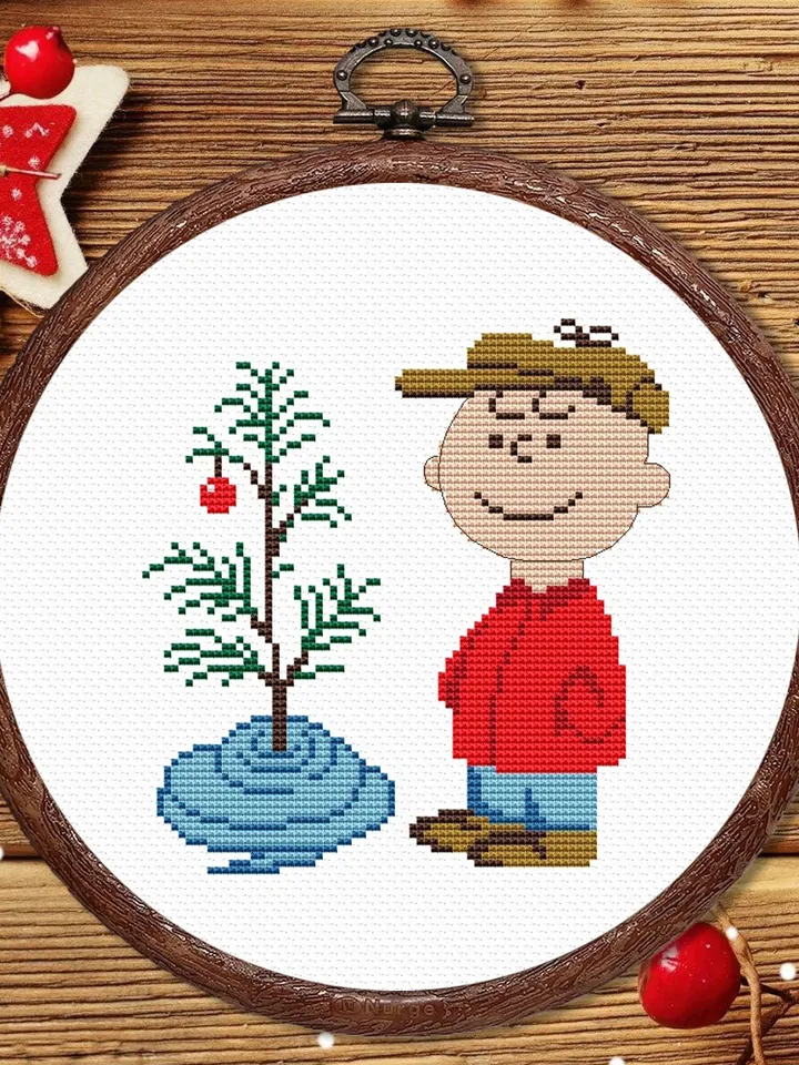 Christmas Tree Cross Stitch Pattern, Modern Christmas cross stitch chart, XMas Motifs, simple, easy, quick, Merry Christmas #hld030