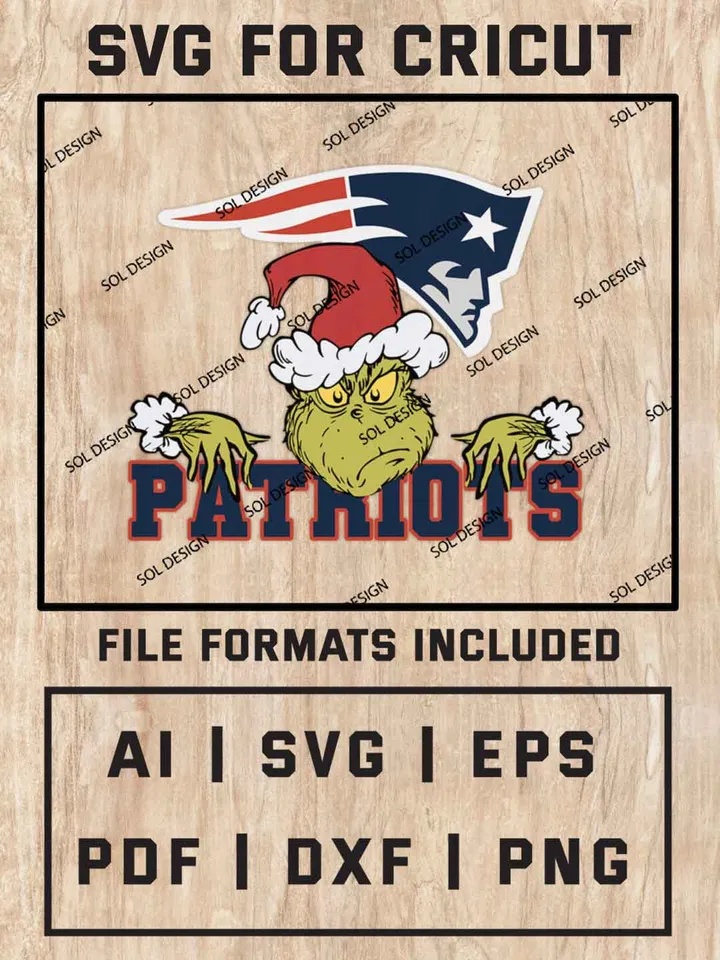 Grinch New England Patriots SVG, NFL SVG Design, NFL New England Patriots SVG, NFL Patriots Cricut, Christmas Svg, Grinch svg, Digital Download
