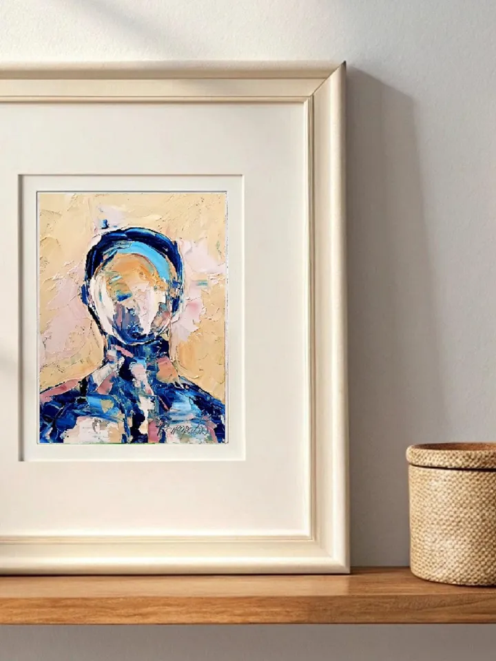 Portrait Painting Of A Man Standing Person Portrait Gay Body Painting Small Male Art Unique Original Oil Painting Modern Surrealism Art 7x5