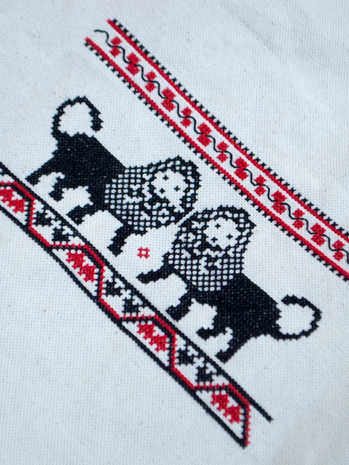 Bag tout shopper hand embroidery traditional ornament