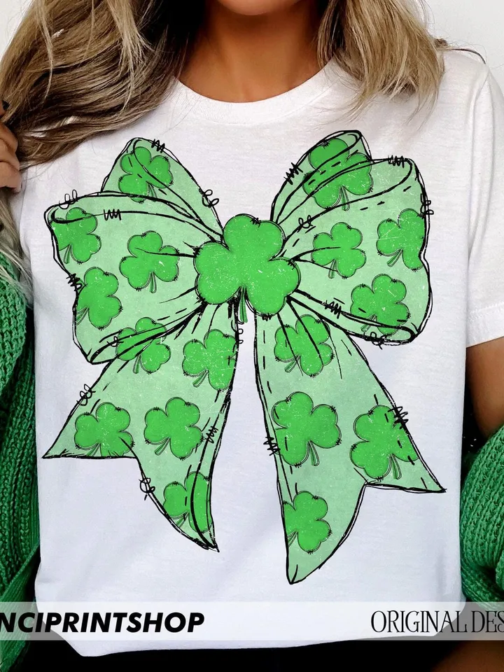 Coquette Patrick's Day Bow Png, Shramrock Lucky Bow Png, Irish Patrick Day Shirt Design, Lucky Shamrock png, St.Patrick's Day png, Lucky png