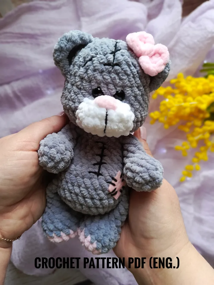 Plush Teddy Bear Amigurumi Crochet Toy Pattern Pdf, Stuffed Plush Easy Cute Teddy Bear Amigurumi crochet pattern