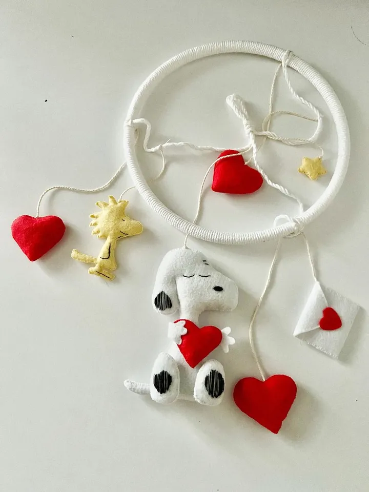Snoopy Baby Mobile Charlie Brown Mobile Baby Crib Mobile Nursery Mobile Felt