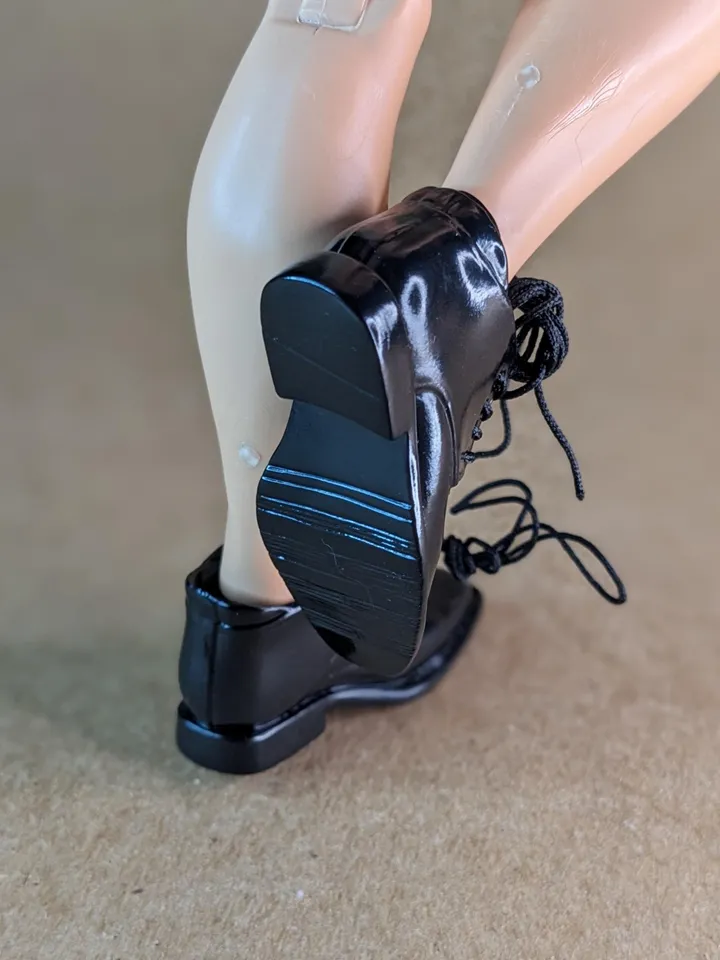 Premium high black lace-up boots for 1/6 scale male dolls