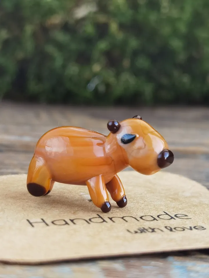 GLASS FIGURINES Capybara figurine Glass Capybara Miniature Capybara tiny Capybara Tiny glass animals Terrarium Dollhouse miniature
