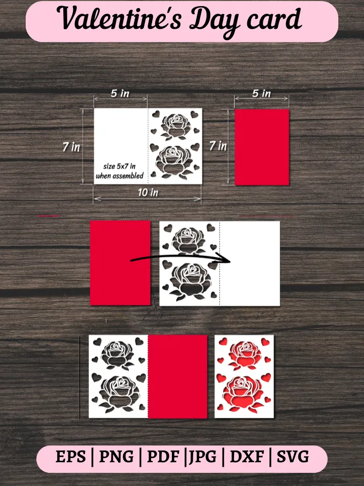Valentines day card svg, Paper Cut Card