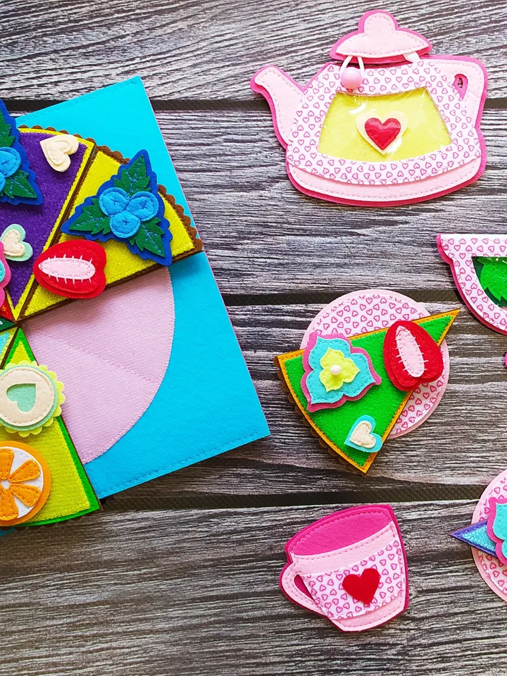 Cooking  Quiet book Pattern pdf, Kitchen Felt book pattern svg, Soft sensory book template, Busy book sewing ideas for girl 2, 3, 4 year old