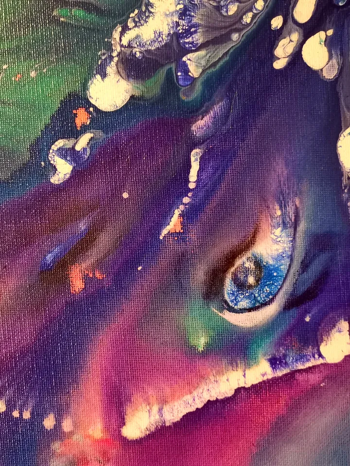 Sea Art Original Oil Painting Abstract Ocean Stingray Fish Underwater Artist Svinar Oksana