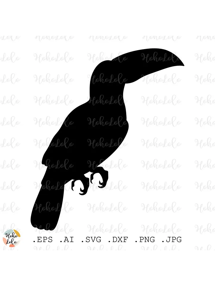 Toucan Bird Svg, Toucan Cricut, Toucan Silhouette, Toucan Stencils Dxf, Toucan Templates, Toucan Clipart Png