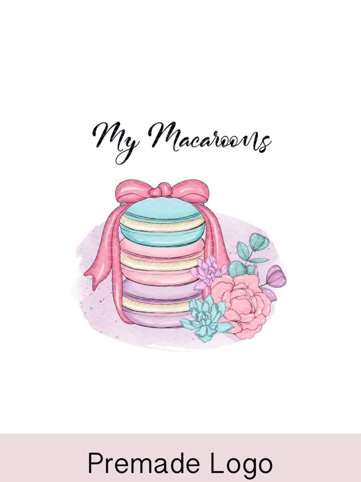 Best Macaroons Shop Logo Design, Macaroons logo, Sweets Logo, Cake Designer Logo, Pastry Logo, Sugar Cake Logo, Baker Logo, Baking Logo