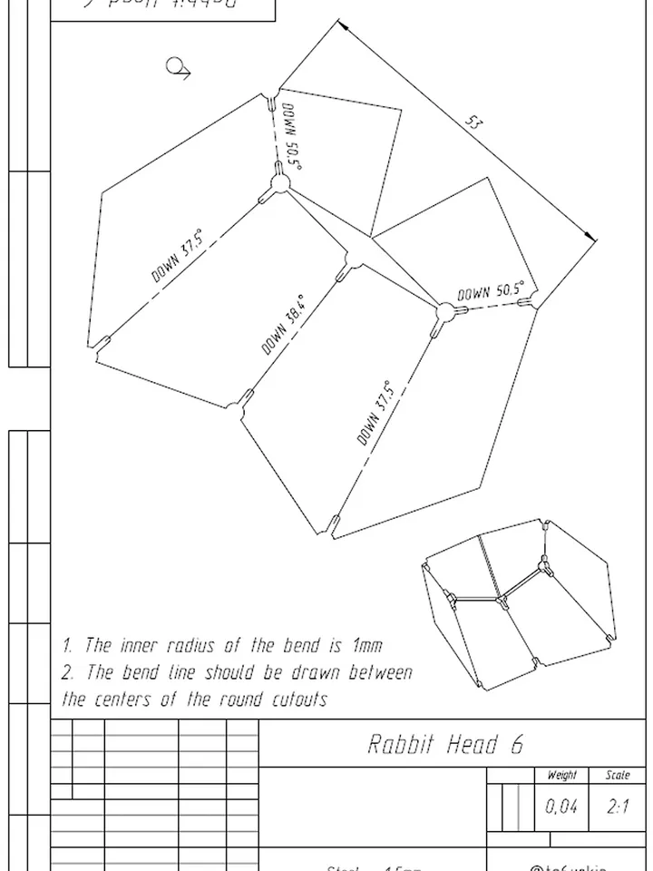 Welding Project Plans Drawings Sitting Rabbit (DXF, PDF)