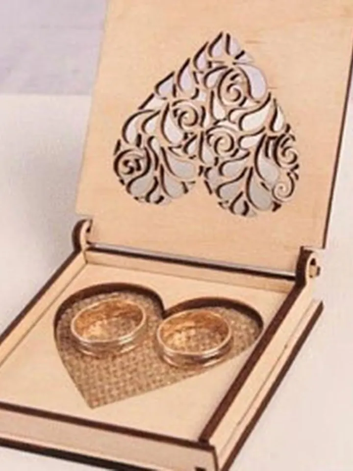 Cnc Router Files Cnc Wedding Ring Box Files for Wood Laser Cut Pattern