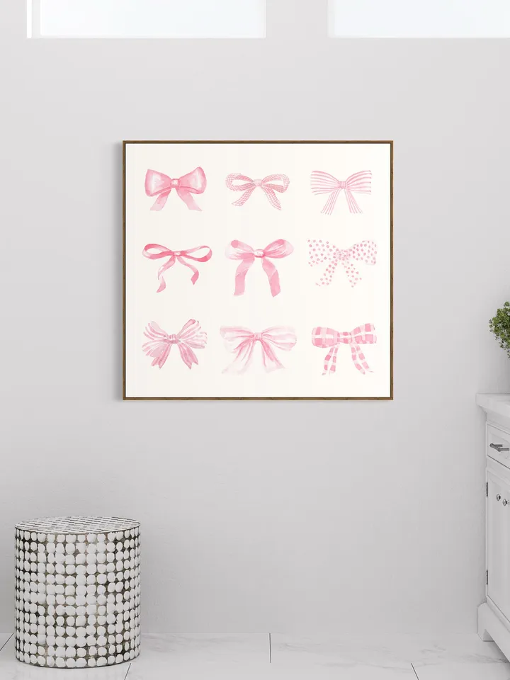 Pink Bow Watercolor Painting, Light Soft Pastel, Baby Girl Print, Little Girl Nursery, Baby Bow Art, Pink Bow Print, Baby Girl Gift Art