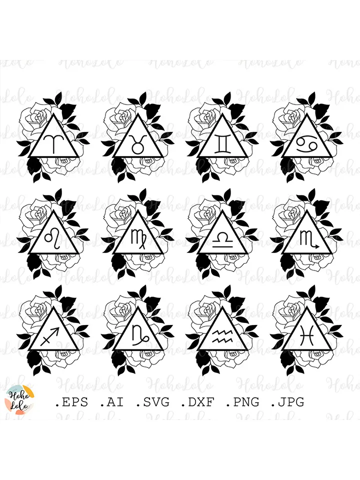 Zodiac Signs Svg, Keychain Svg, Astrology Symbol Svg Cricut, Zodiac Signs Silhouette, Zodiac Signs Cricut