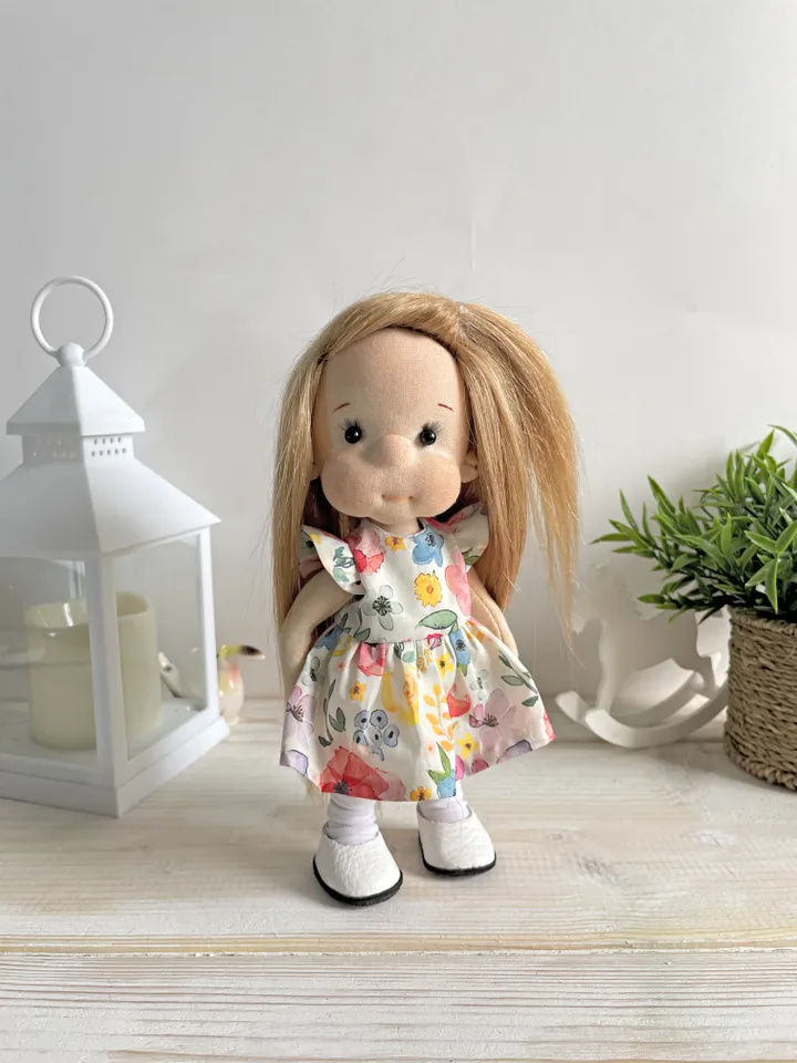 Handmade Poseable Art Doll Waldorf Inspired Collectible Heirloom Gift for Girls (20cm)