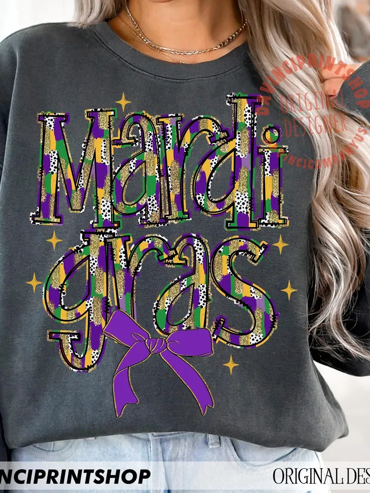 Mardi Gras Bow Png, Mardi Gras png, Fat Tuesday, Fleur De Lis Png, Retro Mardi Gras PNG, Mardi Gras Sublimation Design Download