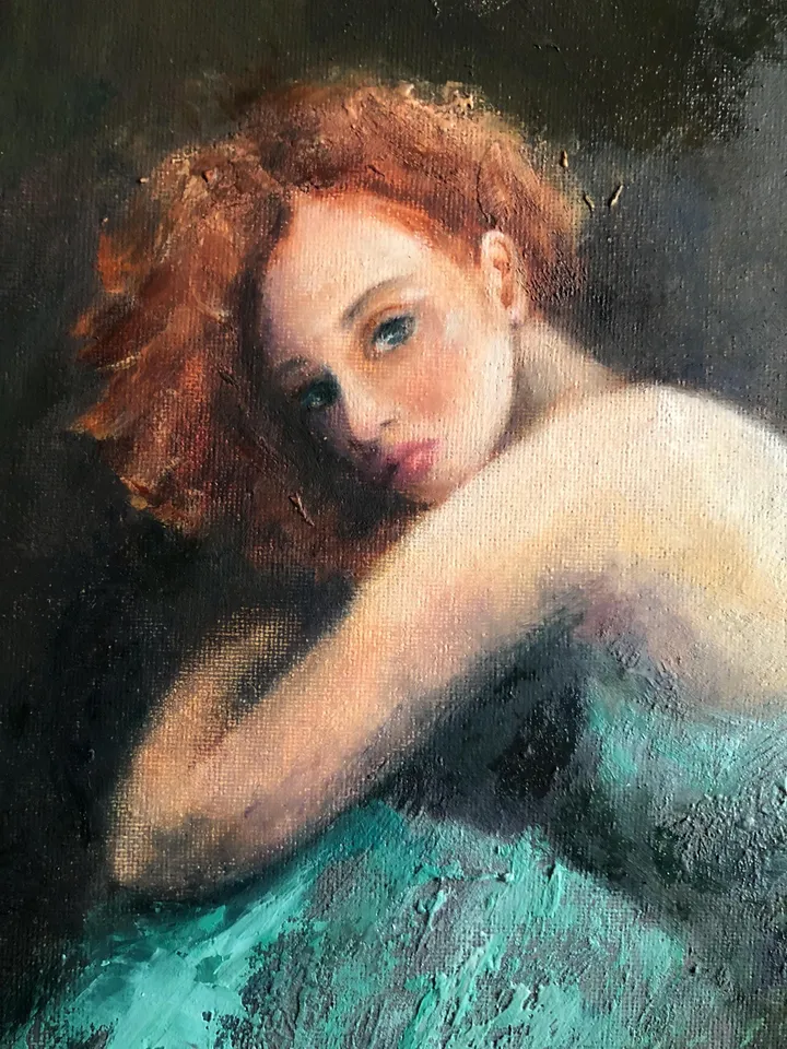 Woman Original Painting Girl Oil Painting Female Wall Art Figure Painting