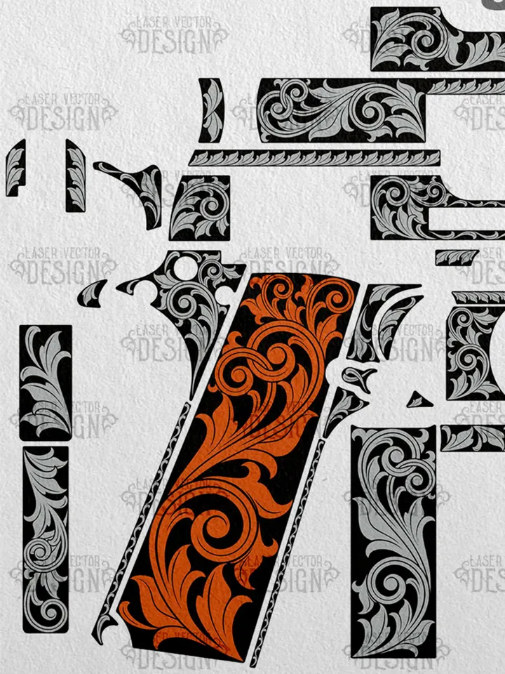VECTOR DESIGN Colt 1911 government Scrollwork 14