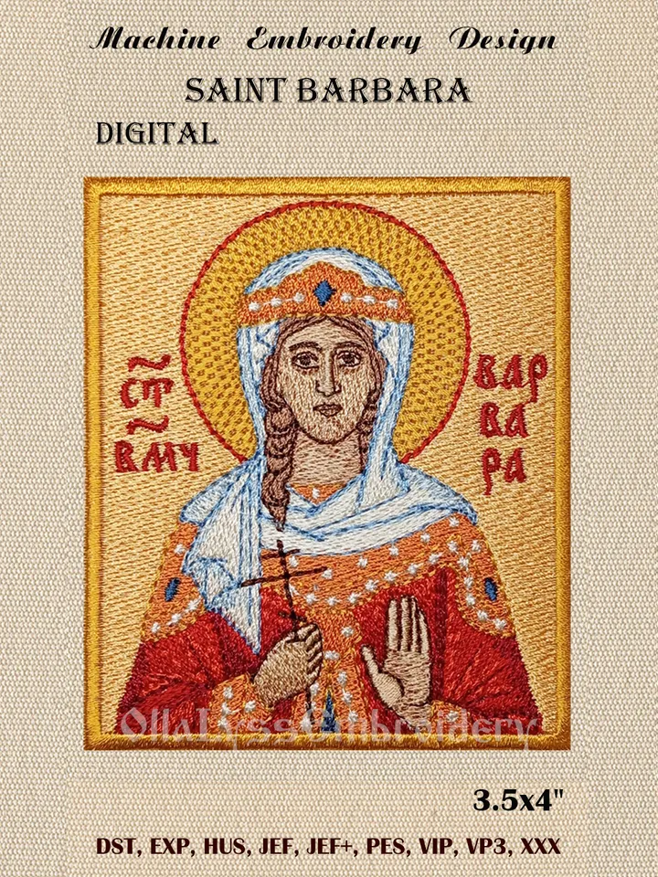 Saint Barbara embroidery design