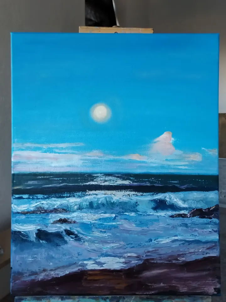 Sea, seascape, oilpainting on canvas 50x40 cm