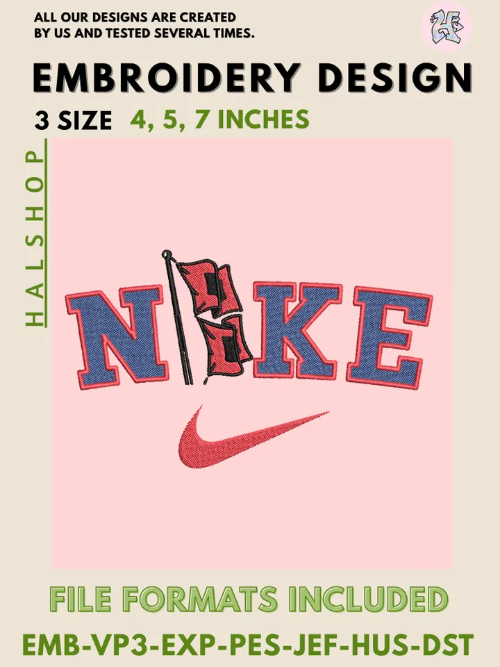 Tulsa Golden Hurricane Nike Logo Embroidery Designs | NCAA Machine Embroidery Files | 3 Sizes, 6 Formats | College Team Design