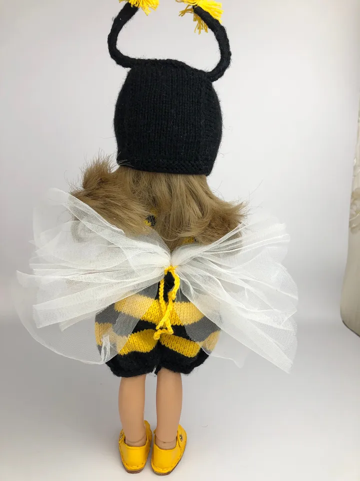 Paola Reina Doll Bee Costume Set: Exclusive Handmade Outfit - Jumpsuit, Wingsm Bee- hat, Shoes