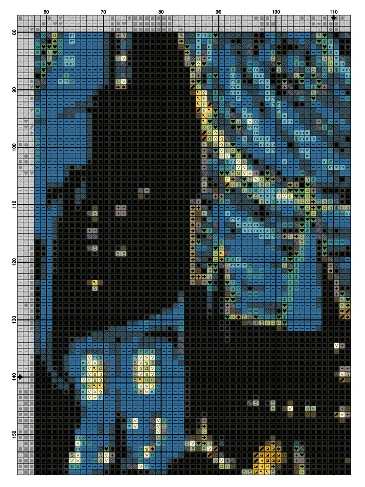 Hogwarts Cross Stitch Pattern / Harry Potter Cross Stitch Pattern / Starry Night PDF Cross Stitch Chart / Printable PDF