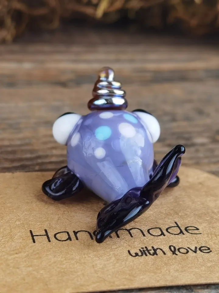 Narwhal miniature Narwhal figurine Glass figurines Whale figurines Tiny glass animals Miniature animals Blown glass art Terrarium Dollhouse