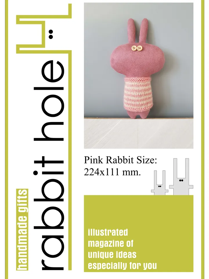 Stuffed animals patterns PDF Cat and Rabbit in sweaters, set of 2 tutorials in English for sewing and knitting