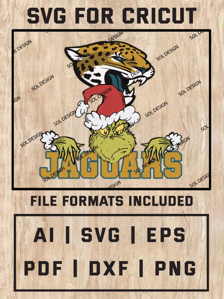 Grinch Jacksonville Jaguars SVG, NFL SVG Design, NFL Jacksonville Jaguars SVG, NFL Jaguars Cricut, Christmas Svg, Grinch svg, Digital Download