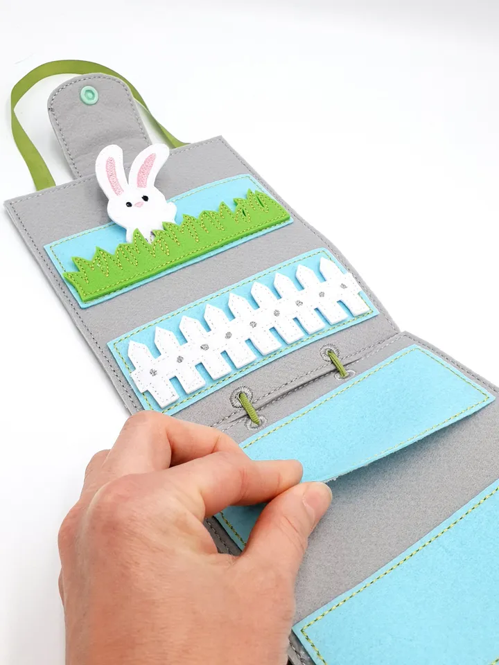 ITH Organizer Handbag for Finger Puppets Embroidery Design, Felt Puppet Storage Case Pattern, Toy Carrier File 5x7 Hoop