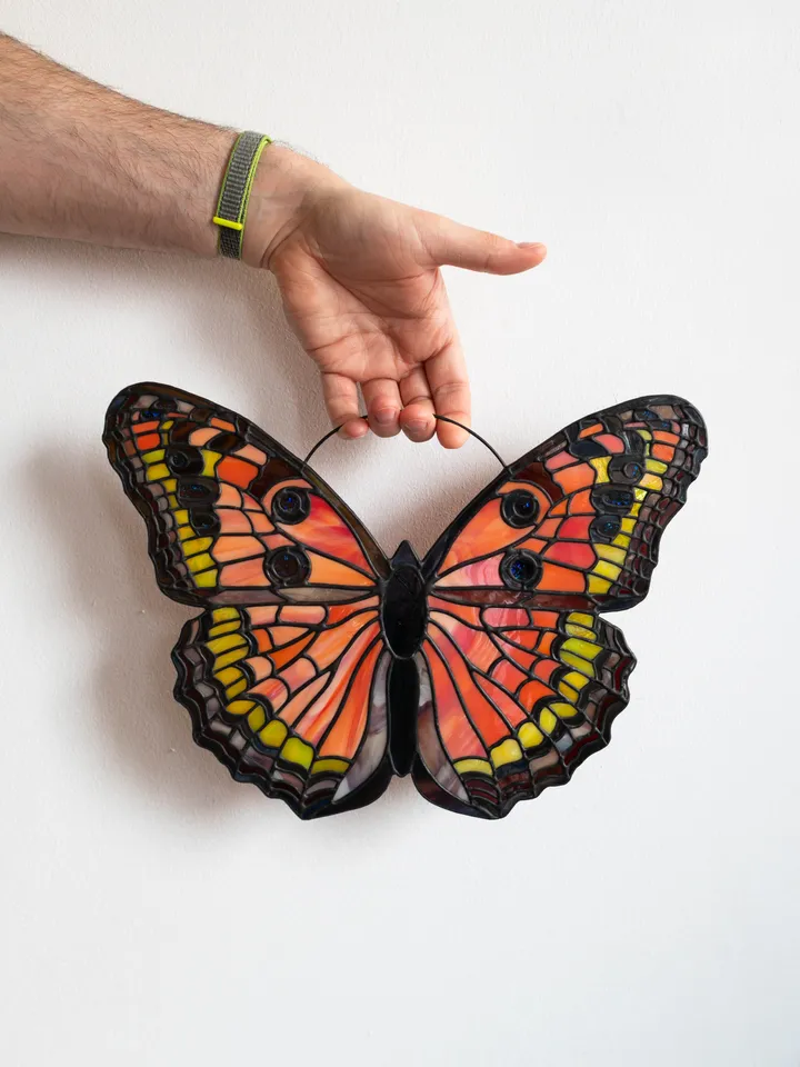 Digital stained glass butterfly pattern