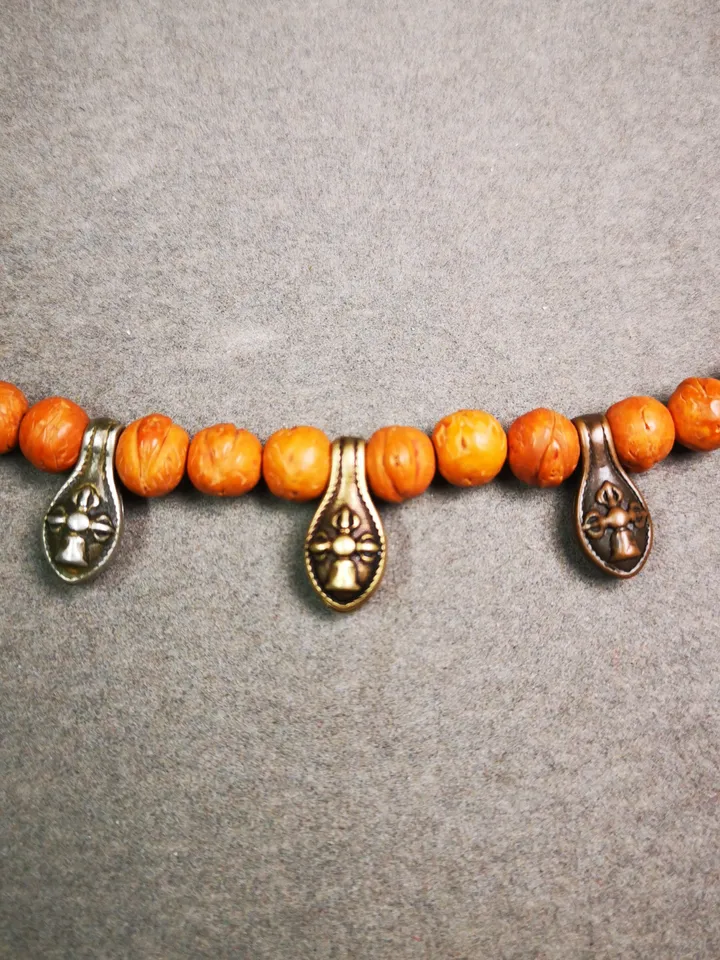 Gandhanra Handmade Buddhist Mala Counter Clip,Bum Counter Clip for Prayer Beads,Cross Vajra Bell Shape,Mala Accessories