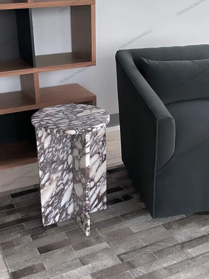 Calacatta Viola Marble side table, end table,nightstand italian marble 100% Handmade Product