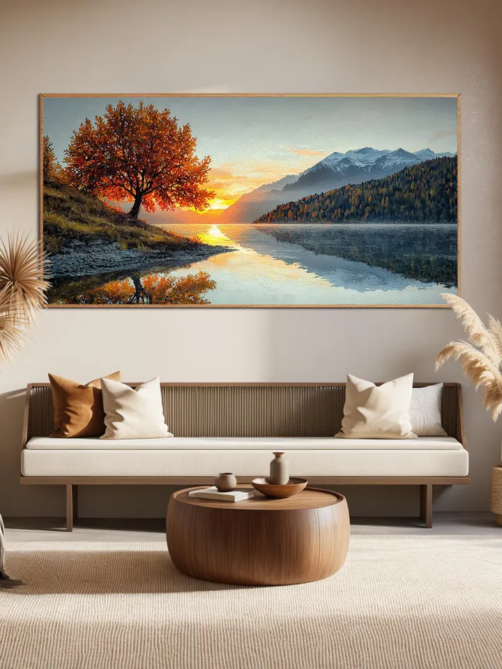 Abstract Rainbow Leaves Painting, Textured Impasto Art, Colorful Wall Art, 3D Canvas Art, Modern Art, Large Wall Decor, Living Room Decor