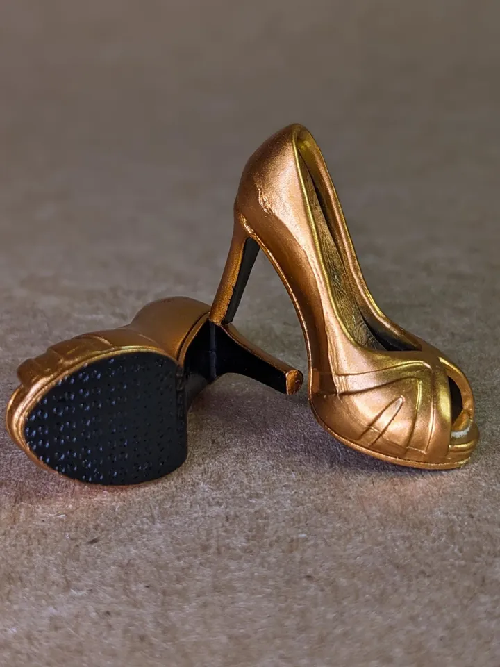 Gold heels sandals for fashion female dolls (Color Infusion, MH)