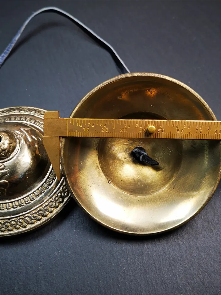Gandhanra 9cm Tibetan Cymbals, Tingsha Bell,Buddhism Ritual Implement,Handmade in Nepal,Special OM Mantra