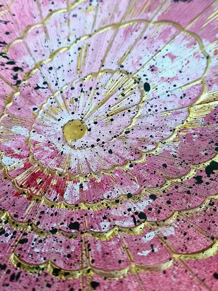 Hand Paint Pink Glass Plate for Exquisite Jewelry, Large Shell Pink Glass Plate